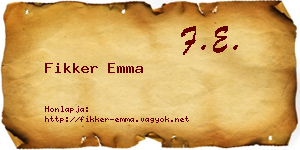 Fikker Emma névjegykártya